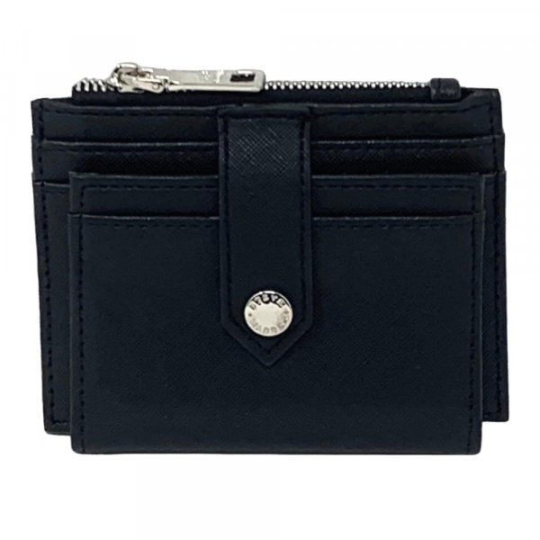 Tarjetero Steve Madden Negro con Herrajes Plateados