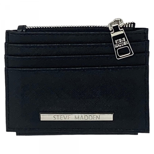 Tarjetero Steve Madden Negro con Herrajes Plateados - Imagen 3